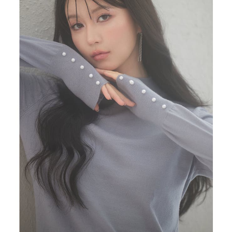 パールボタン付きプチハイネックニットプルオーバー | SAISON DE PAPILLON  | 詳細画像71 