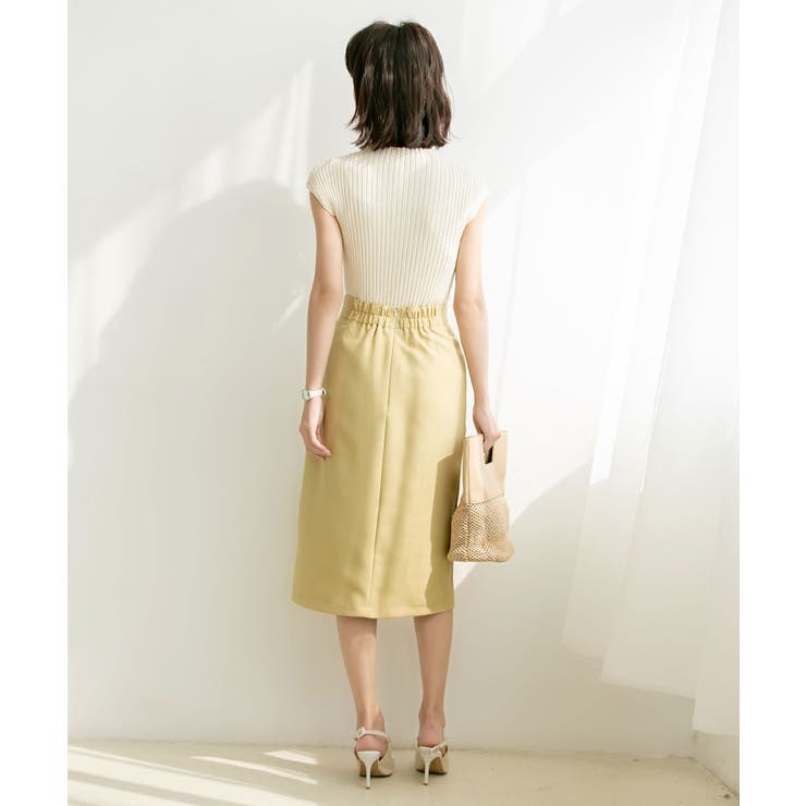 フレンチスリーブリブ切替サマーニットトップス | SAISON DE PAPILLON  | 詳細画像6 