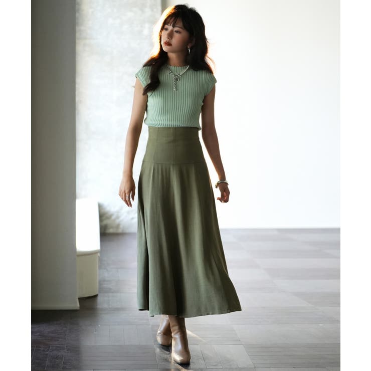 フレンチスリーブリブ切替サマーニットトップス | SAISON DE PAPILLON  | 詳細画像52 