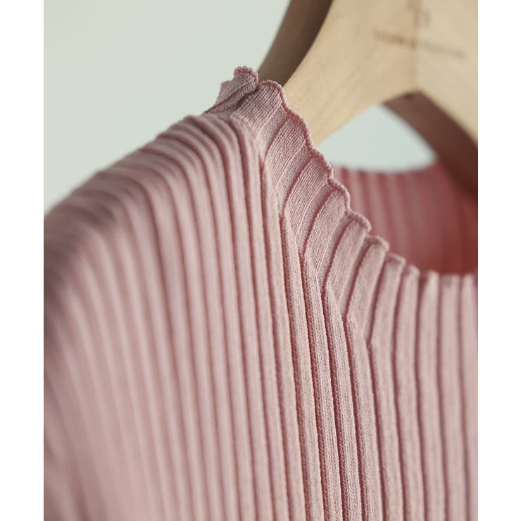 フレンチスリーブリブ切替サマーニットトップス | SAISON DE PAPILLON  | 詳細画像72 