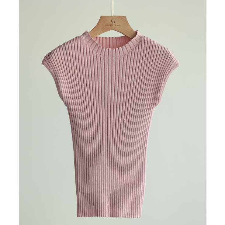 フレンチスリーブリブ切替サマーニットトップス | SAISON DE PAPILLON  | 詳細画像75 