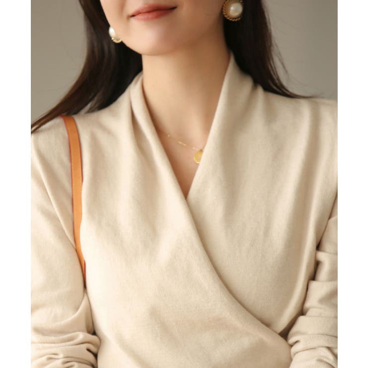 授乳もオフィスも両立カシュクールネックニットトップス | SAISON DE PAPILLON  | 詳細画像8 