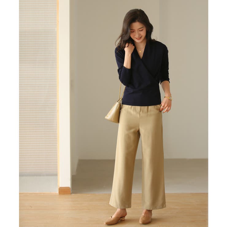 授乳もオフィスも両立カシュクールネックニットトップス | SAISON DE PAPILLON  | 詳細画像15 