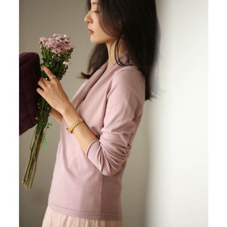 授乳もオフィスも両立カシュクールネックニットトップス | SAISON DE PAPILLON  | 詳細画像20 