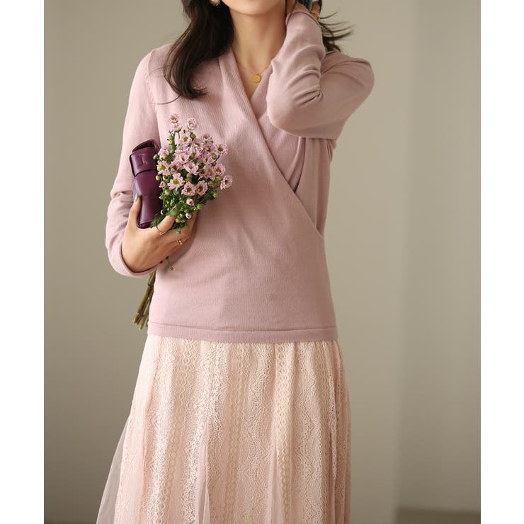 授乳もオフィスも両立カシュクールネックニットトップス | SAISON DE PAPILLON  | 詳細画像22 