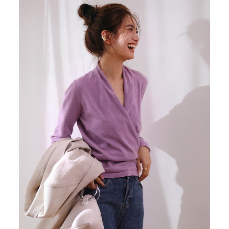授乳もオフィスも両立カシュクールネックニットトップス | SAISON DE PAPILLON  | 詳細画像23 