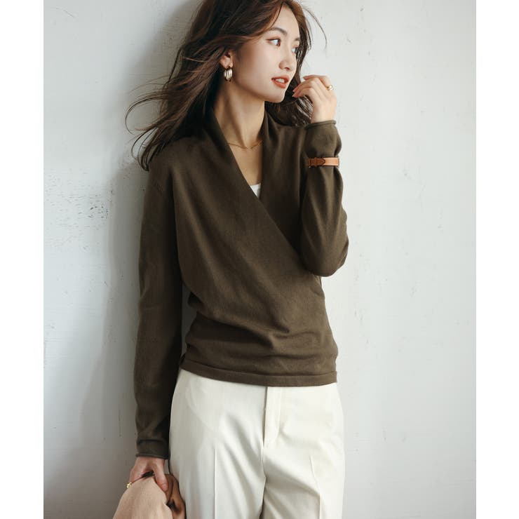 授乳もオフィスも両立カシュクールネックニットトップス | SAISON DE PAPILLON  | 詳細画像27 