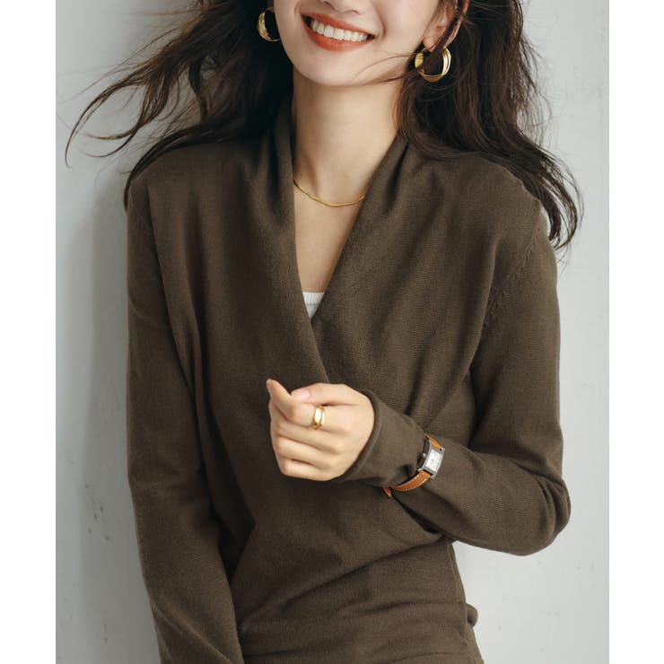 授乳もオフィスも両立カシュクールネックニットトップス | SAISON DE PAPILLON  | 詳細画像29 