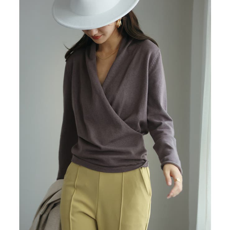 授乳もオフィスも両立カシュクールネックニットトップス | SAISON DE PAPILLON  | 詳細画像30 