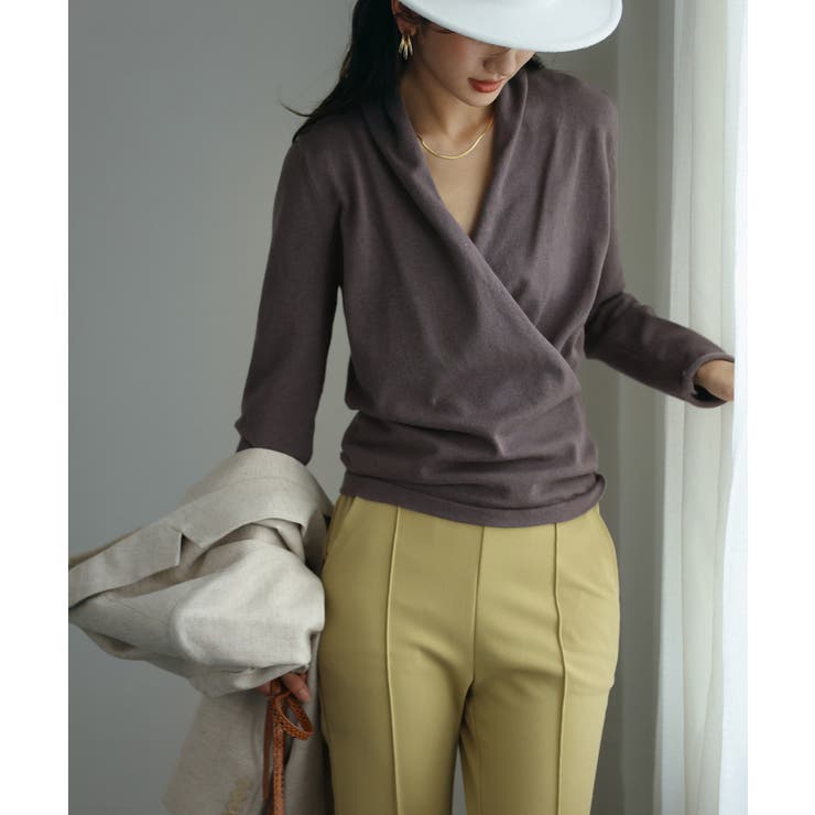 授乳もオフィスも両立カシュクールネックニットトップス | SAISON DE PAPILLON  | 詳細画像31 