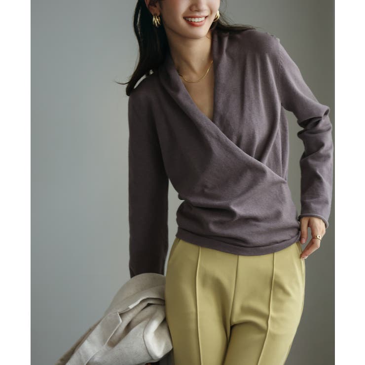 授乳もオフィスも両立カシュクールネックニットトップス | SAISON DE PAPILLON  | 詳細画像34 