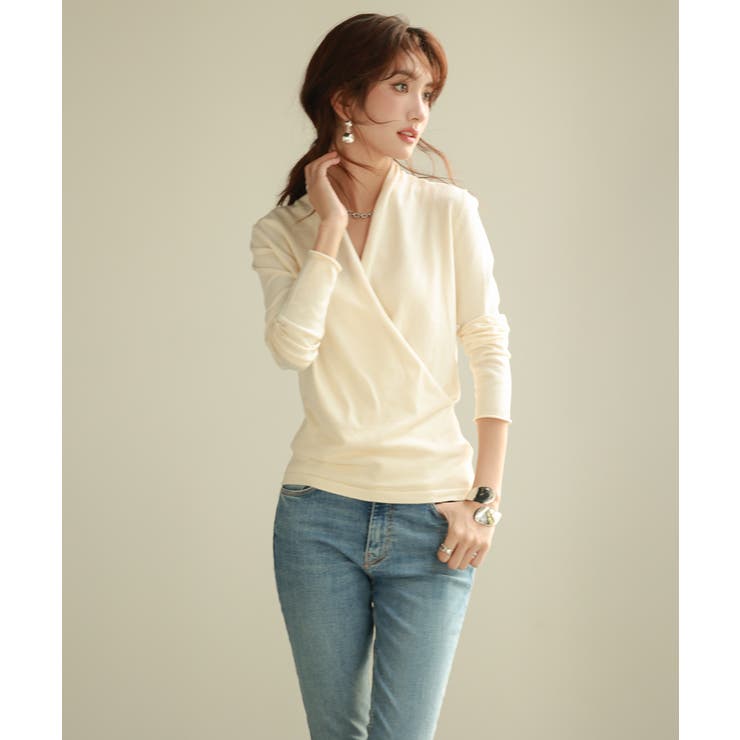 授乳もオフィスも両立カシュクールネックニットトップス | SAISON DE PAPILLON  | 詳細画像47 