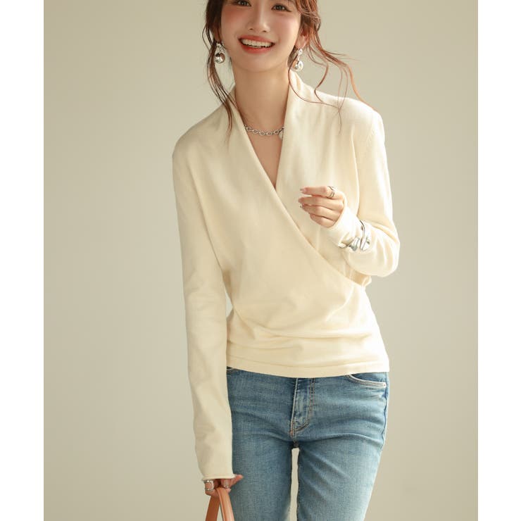 授乳もオフィスも両立カシュクールネックニットトップス | SAISON DE PAPILLON  | 詳細画像48 