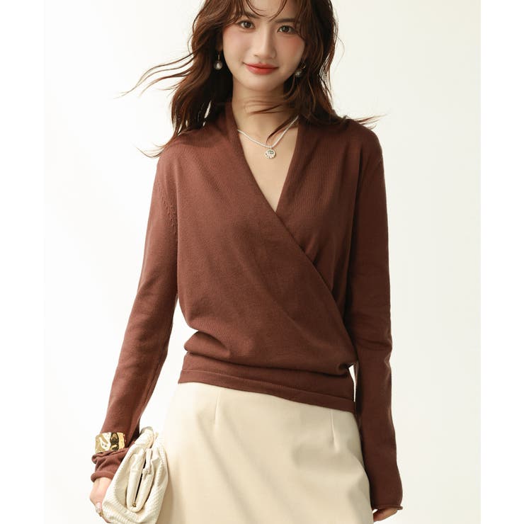 授乳もオフィスも両立カシュクールネックニットトップス | SAISON DE PAPILLON  | 詳細画像59 