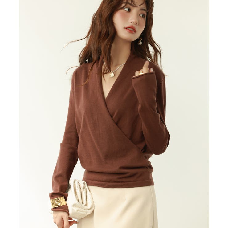 授乳もオフィスも両立カシュクールネックニットトップス | SAISON DE PAPILLON  | 詳細画像60 