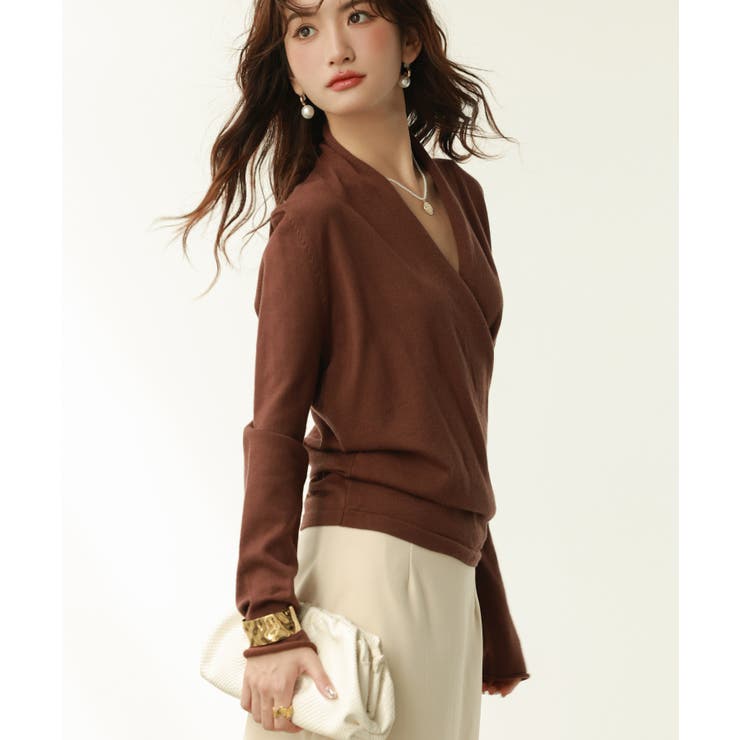 授乳もオフィスも両立カシュクールネックニットトップス | SAISON DE PAPILLON  | 詳細画像61 