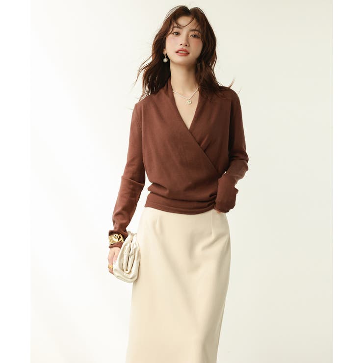 授乳もオフィスも両立カシュクールネックニットトップス | SAISON DE PAPILLON  | 詳細画像63 