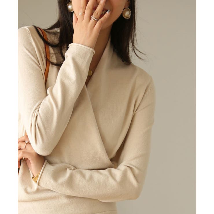 授乳もオフィスも両立カシュクールネックニットトップス | SAISON DE PAPILLON  | 詳細画像7 