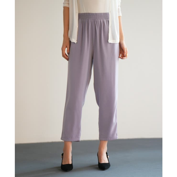 ラベンダー | ロングシーズン対応ウエストゴムイージークロップドパンツ | SAISON DE PAPILLON 