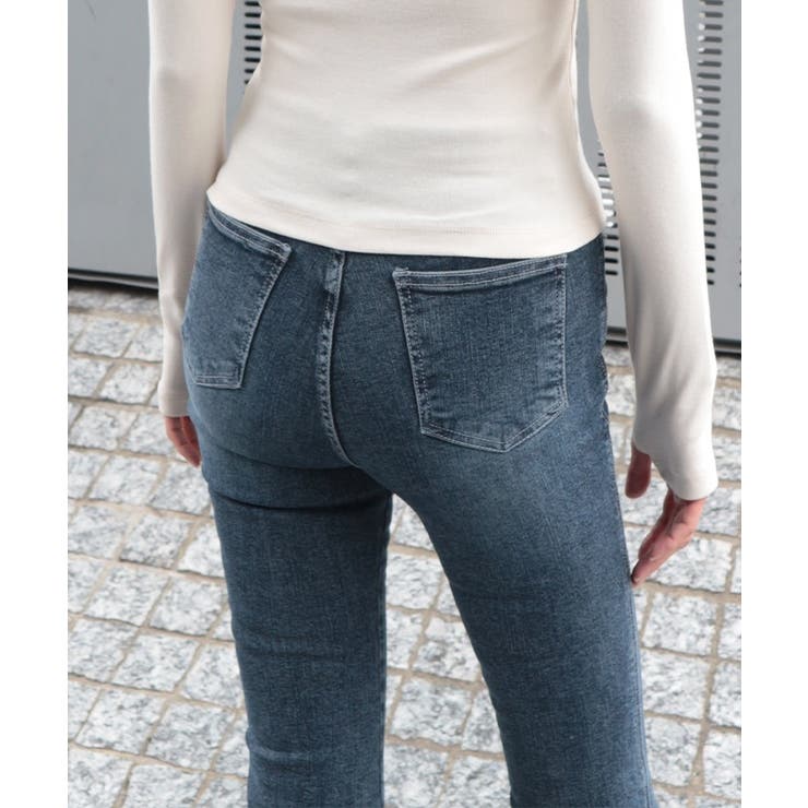 通販生活 ファッション スリムフレアストレッチデニムパンツ[品番：DURW0001453 デュラス