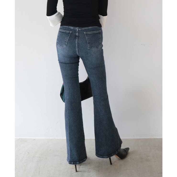 【残りわずか】 スリムフレアストレッチデニムパンツ[品番：DURW0001453 Mサイズ
