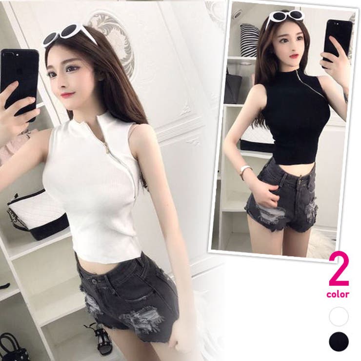 ハイネックニットソー ファスナー付 サマーニット ショート丈 セクシー系 品番 Hitw 3uers スリーユアーズ のレディース ファッション通販 Shoplist ショップリスト
