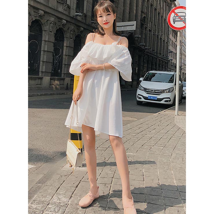 国内発送★Sabo Skirtストラップ付きオフショルダー ワンピース Sabo on Sale | Up-to 70% Off SABO Styles.
