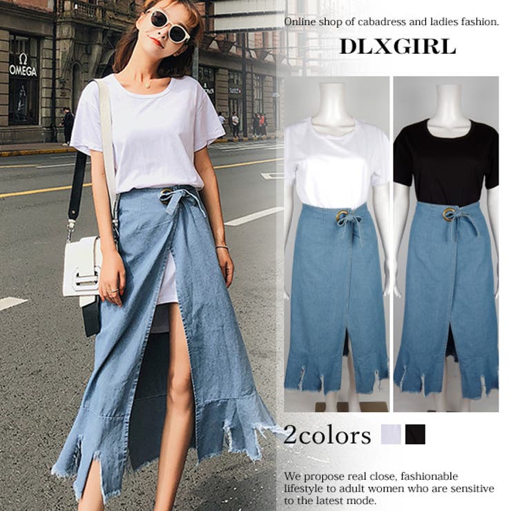 ラップデニムスカート ロングtシャツ 上下セットアップ 品番 Hitw Dlxgirl ディーエルエックスガール のレディースファッション通販 Shoplist ショップリスト