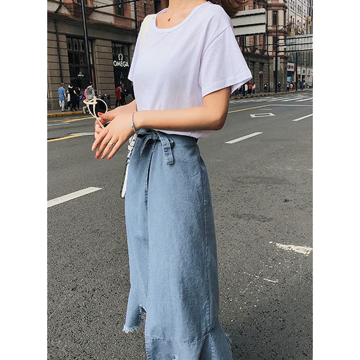 ラップデニムスカート ロングtシャツ 上下セットアップ 品番 Hitw Dlxgirl ディーエルエックスガール のレディースファッション通販 Shoplist ショップリスト