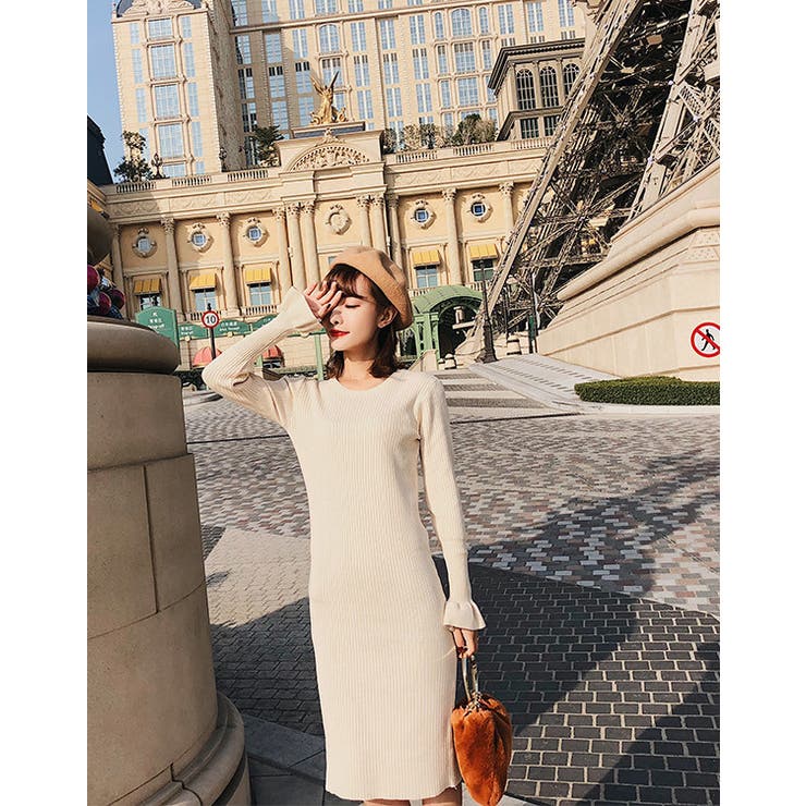 ニットワンピース クルーネック 縦ライン 品番 Hitw 3uers スリーユアーズ のレディースファッション通販 Shoplist ショップリスト