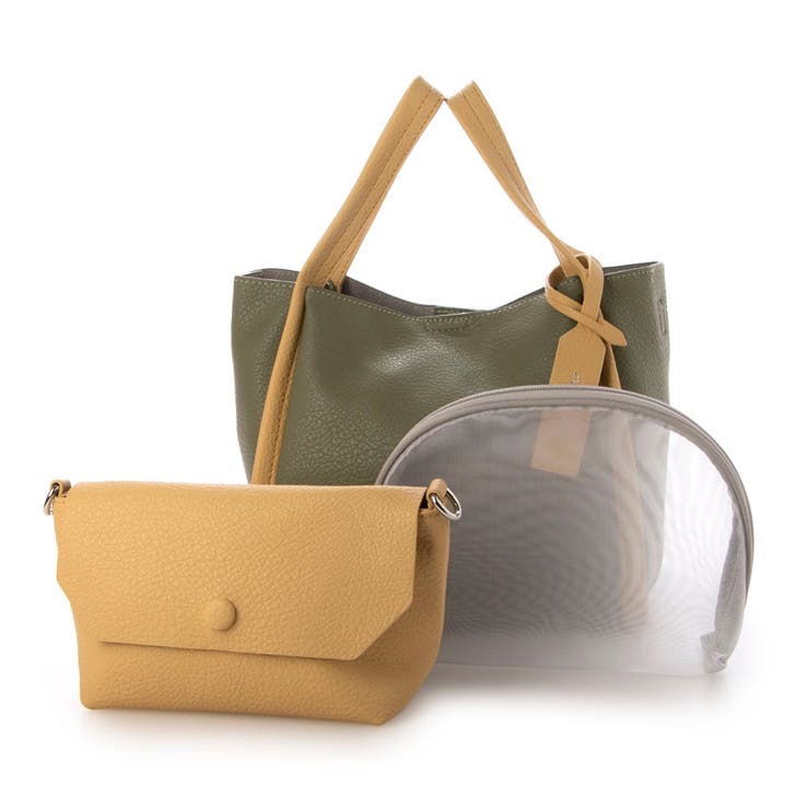 カーキミックス | カシュカシュ  / ミニショルダー付きソフトレザー調ミニトートバッグ | UNBILLION