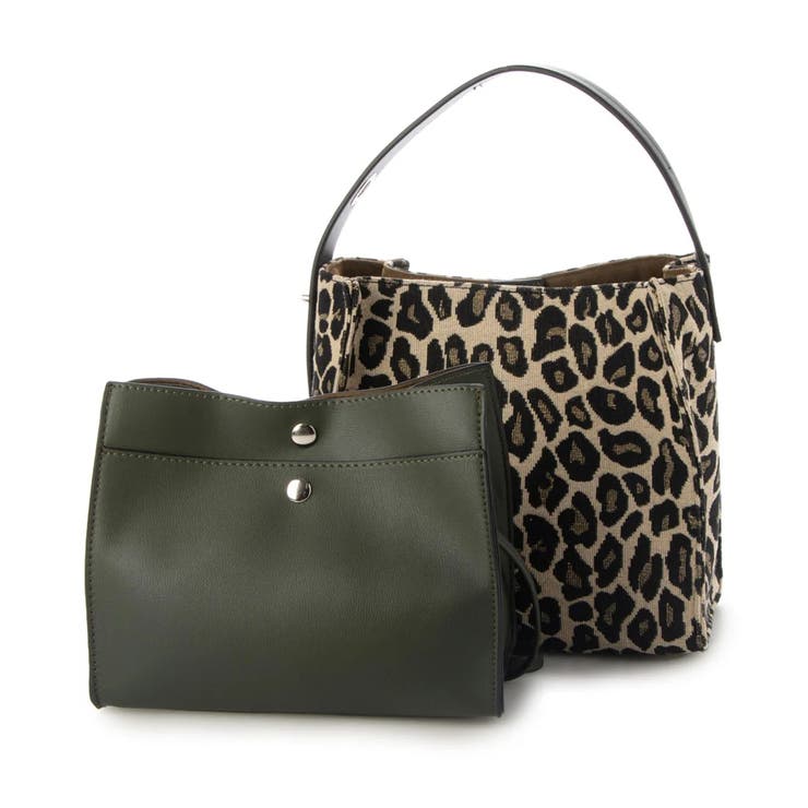 レオパード | カシュカシュ / アニマル柄ヒネリハンドルインバッグセットトート | UNBILLION