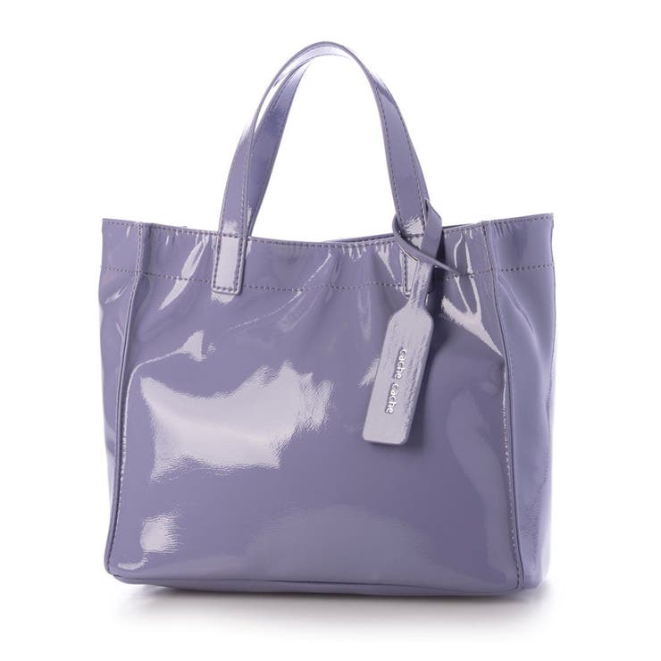 ラベンダー | カシュカシュ cachecache / ソフトエナメルスクエア手提げトートS | UNBILLION