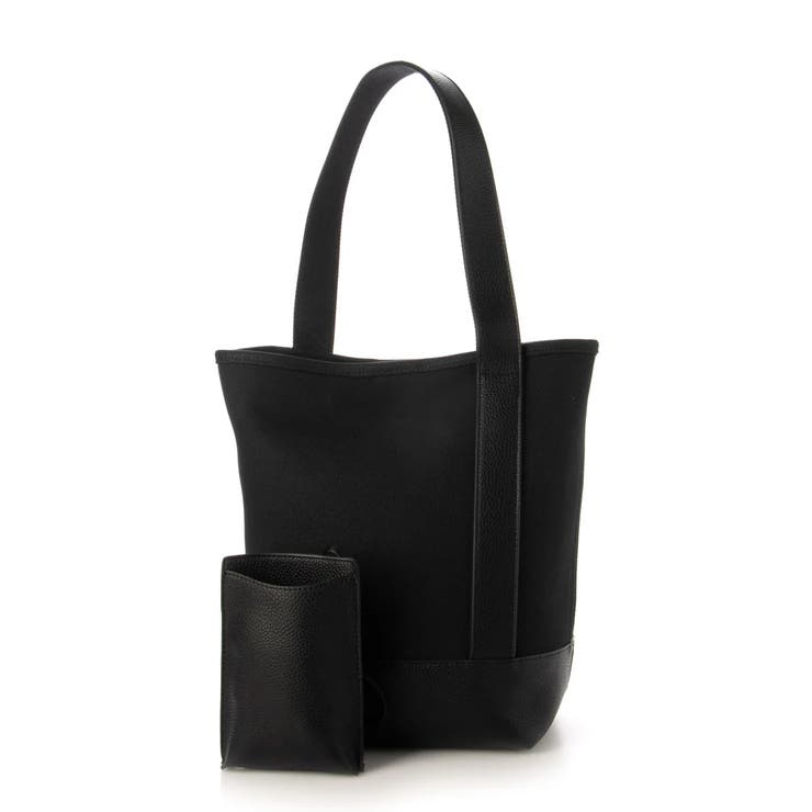 ブラックブラック | カシュカシュ / スマホショルダー付きワンハンドルパーテーショントートバッグ | UNBILLION