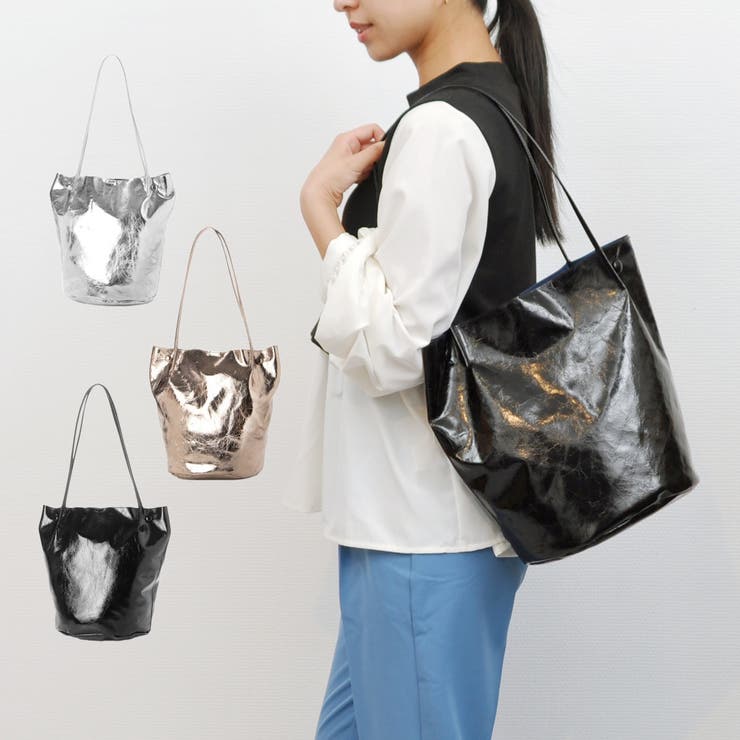 カシュカシュ / クラッシュメタリック肩入れバケツトートバッグ | UNBILLION | 詳細画像1 