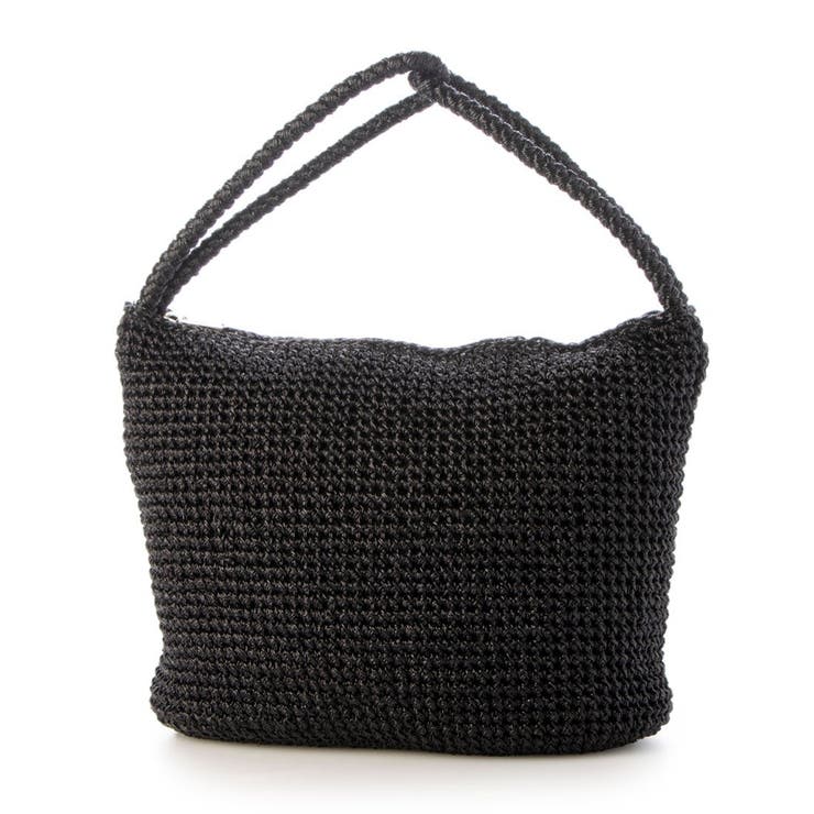 ブラック | カシュカシュ  / 2wayハンドルメタリックコード編みトートバッグ | UNBILLION