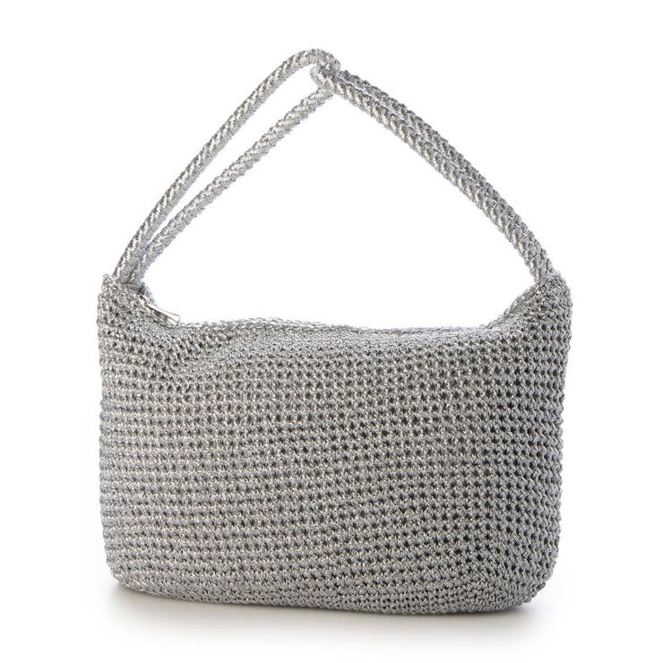 シルバー | カシュカシュ  / 2wayハンドルメタリックコード編みトートバッグ | UNBILLION