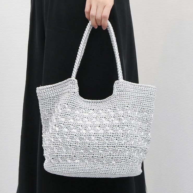 カシュカシュ cachecache / メタリックコード柄編みトートバッグ | UNBILLION | 詳細画像1 