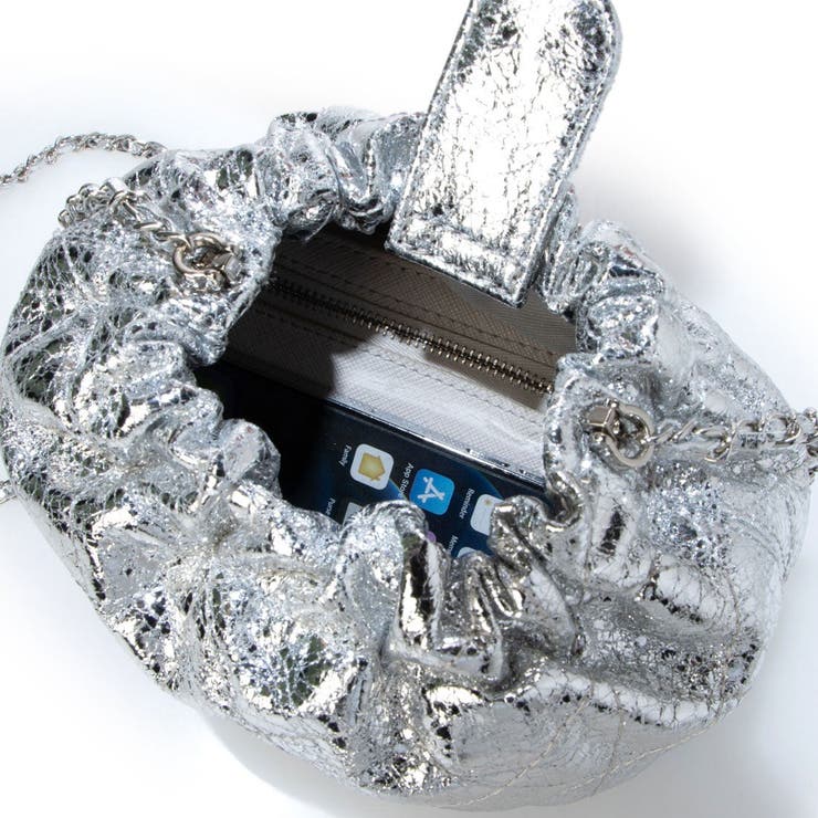 カシュカシュ  / 口元ギャザーメタリックキルトミニショルダー | UNBILLION | 詳細画像10 