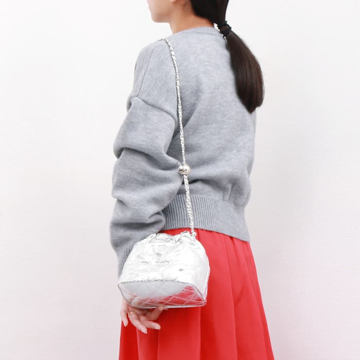 カシュカシュ  / 口元ギャザーメタリックキルトミニショルダー | UNBILLION | 詳細画像2 