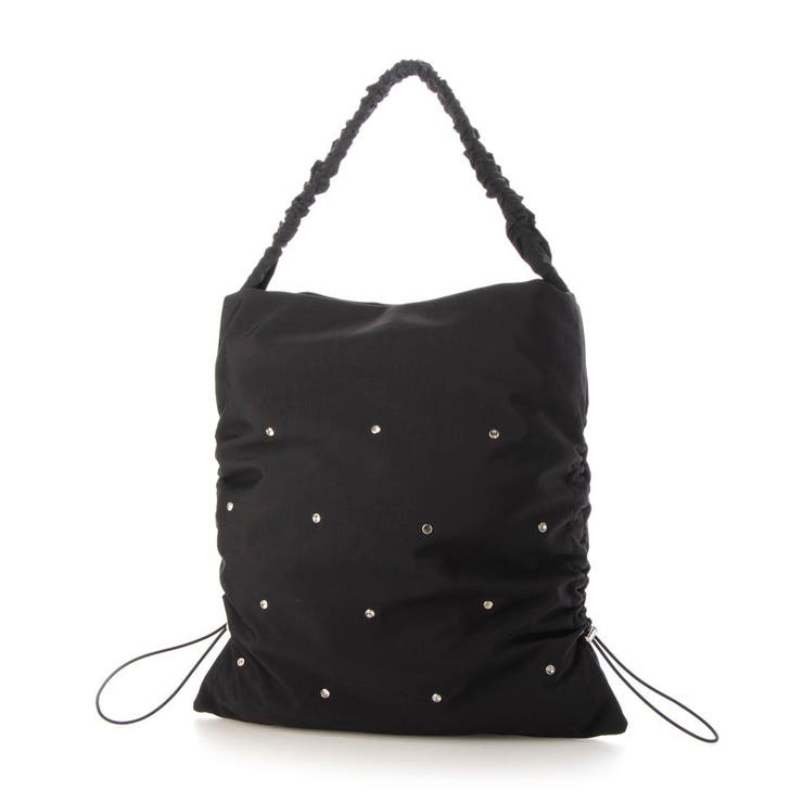 ブラック | カシュカシュ cachecache / ビジュー付きワンハンドルトート | UNBILLION