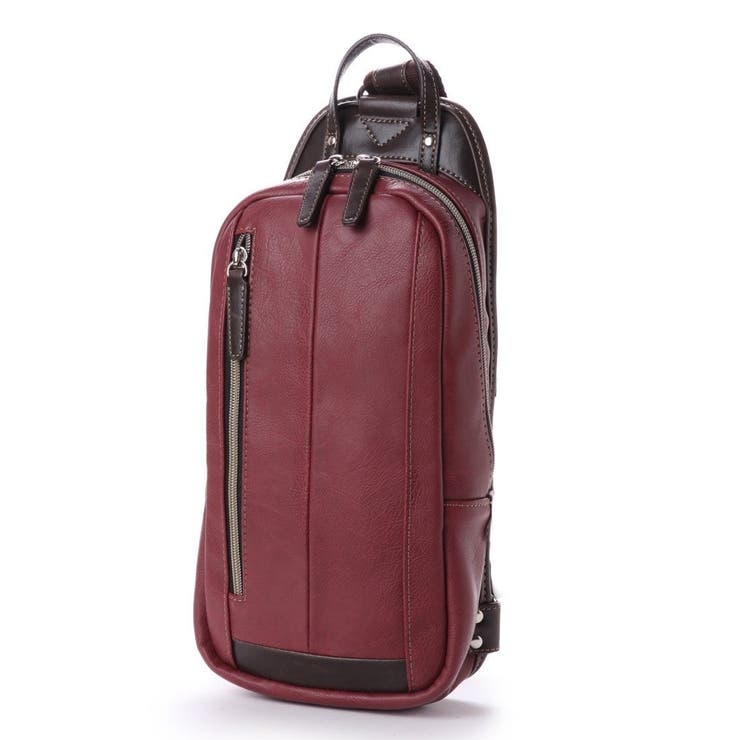 レッド | オティアス Otias / 合成皮革タテ型ボディバッグ | UNBILLION