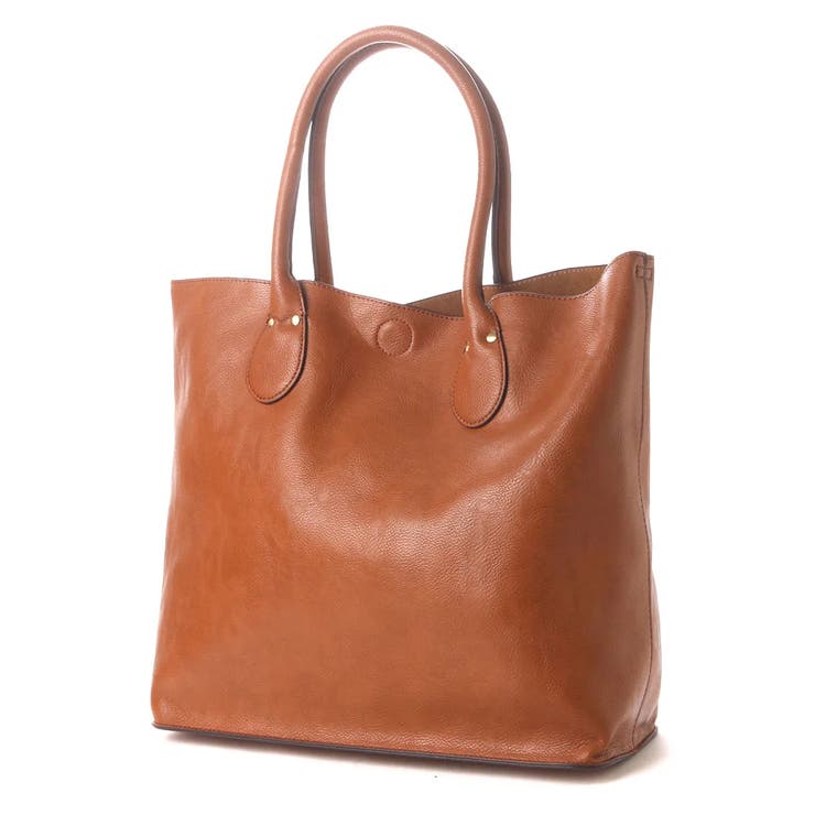 キャメル | オティアス / バッグインバッグ付きシュリンクレザータイプ合皮トートバッグ | UNBILLION