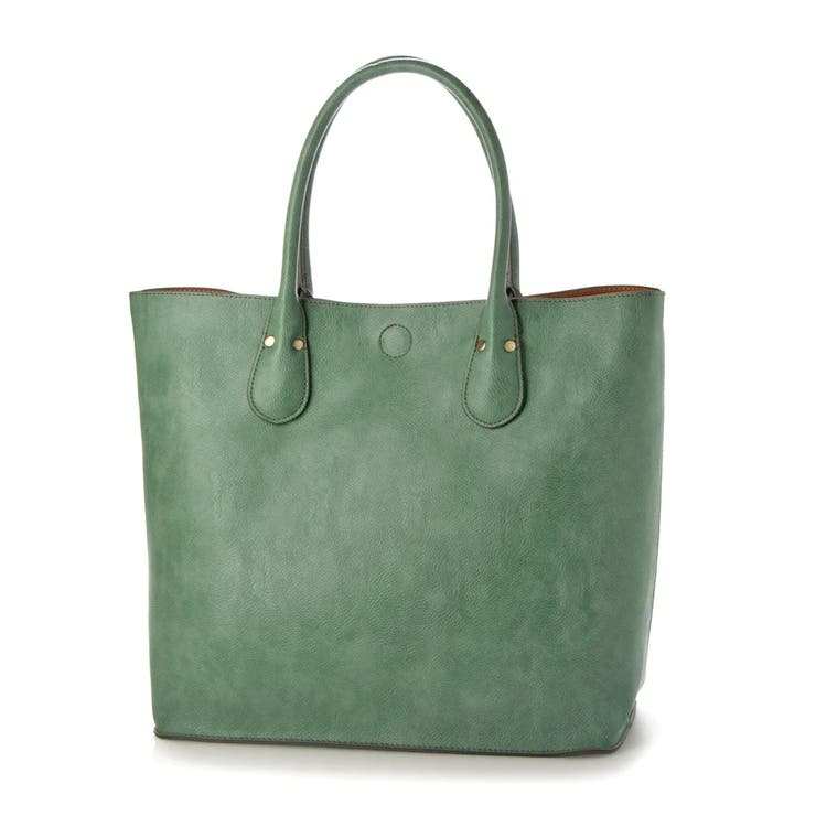 グリーン | オティアス / バッグインバッグ付きシュリンクレザータイプ合皮トートバッグ | UNBILLION