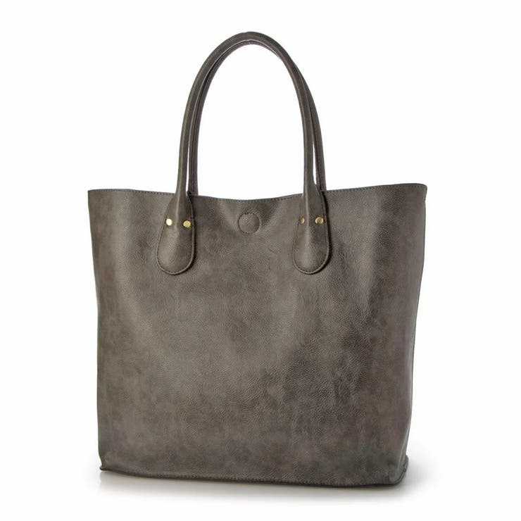 グレー | オティアス / バッグインバッグ付きシュリンクレザータイプ合皮トートバッグ | UNBILLION