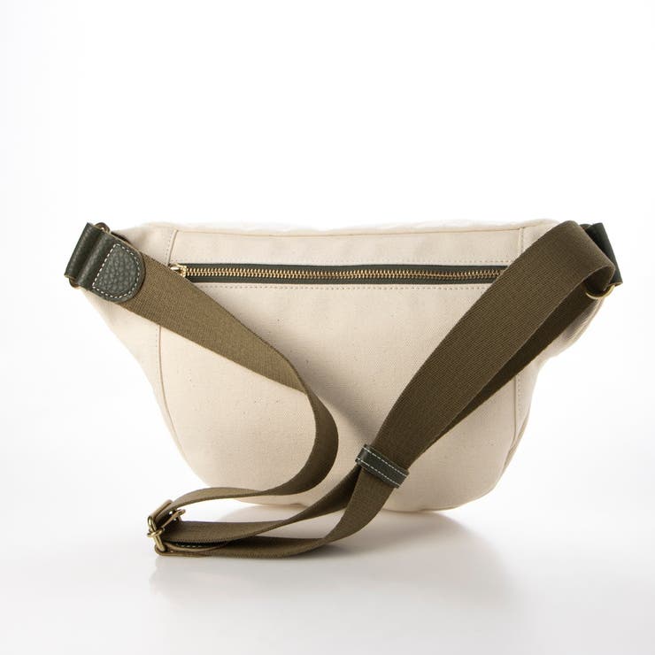 chiiiibag シュリンクレザーウエストバッグ　シルバー金具 Otias オティアス / 日本製8号帆布×シュリンクレザーウエストバッグ