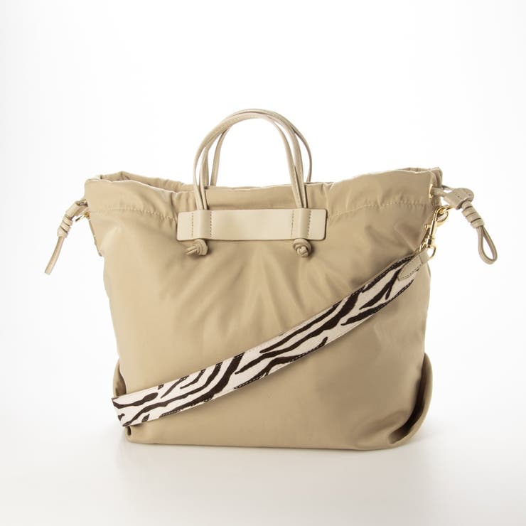 ライトベージュ | カカトゥ kakatoo / ナイロンドローストリング3wayトートバッグ | UNBILLION