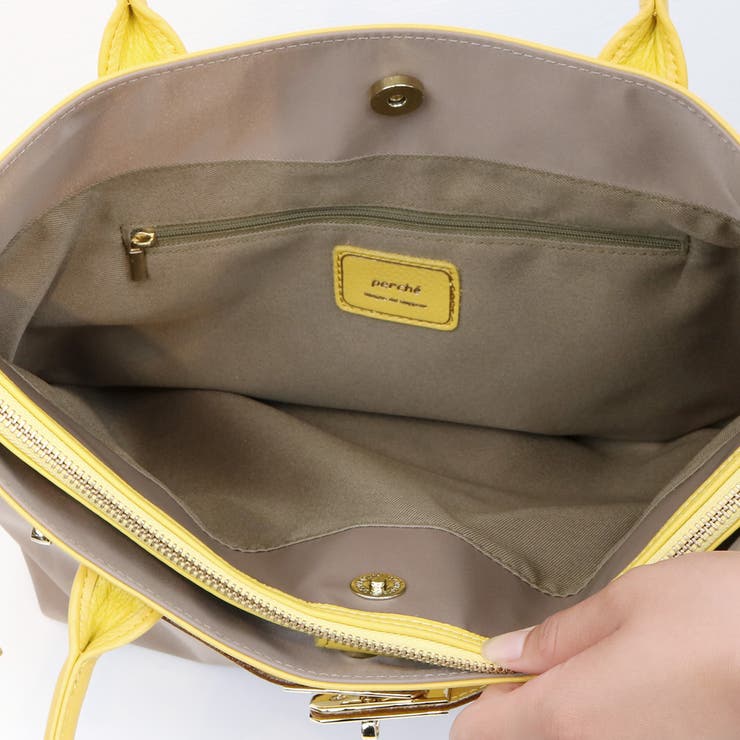 ペルケ perche / ナイロン牛革ヒネリ金具トートバッグ | UNBILLION | 詳細画像8 