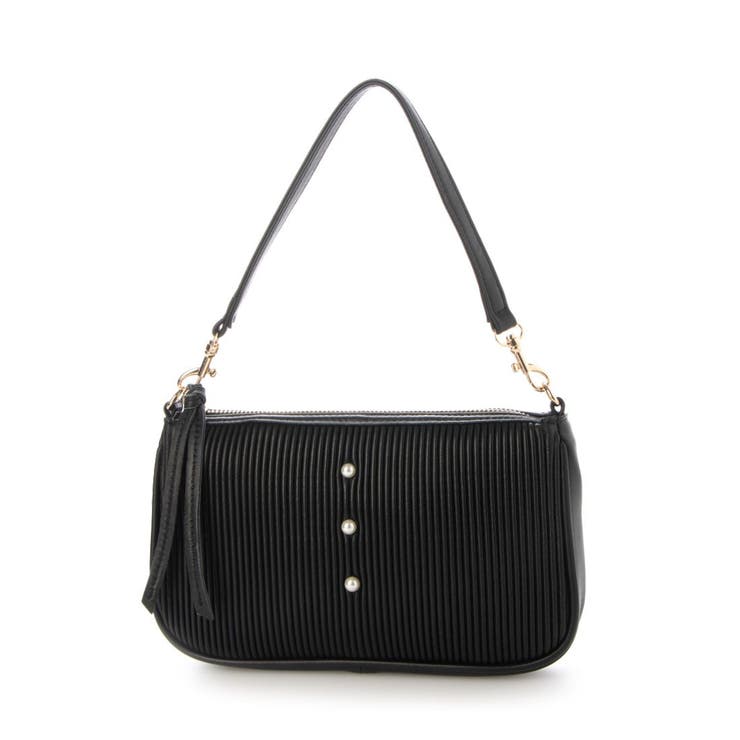 ブラック | ペルケ perche / シーププリーツパール付き2wayショルダー | UNBILLION