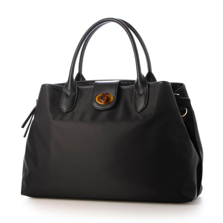 ブラック | ペルケ perche / ナイロン×牛革付属ユーティリティ2wayトート | UNBILLION